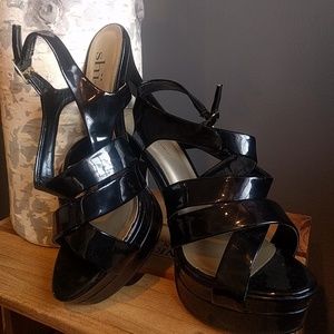 Sexy black platform heels